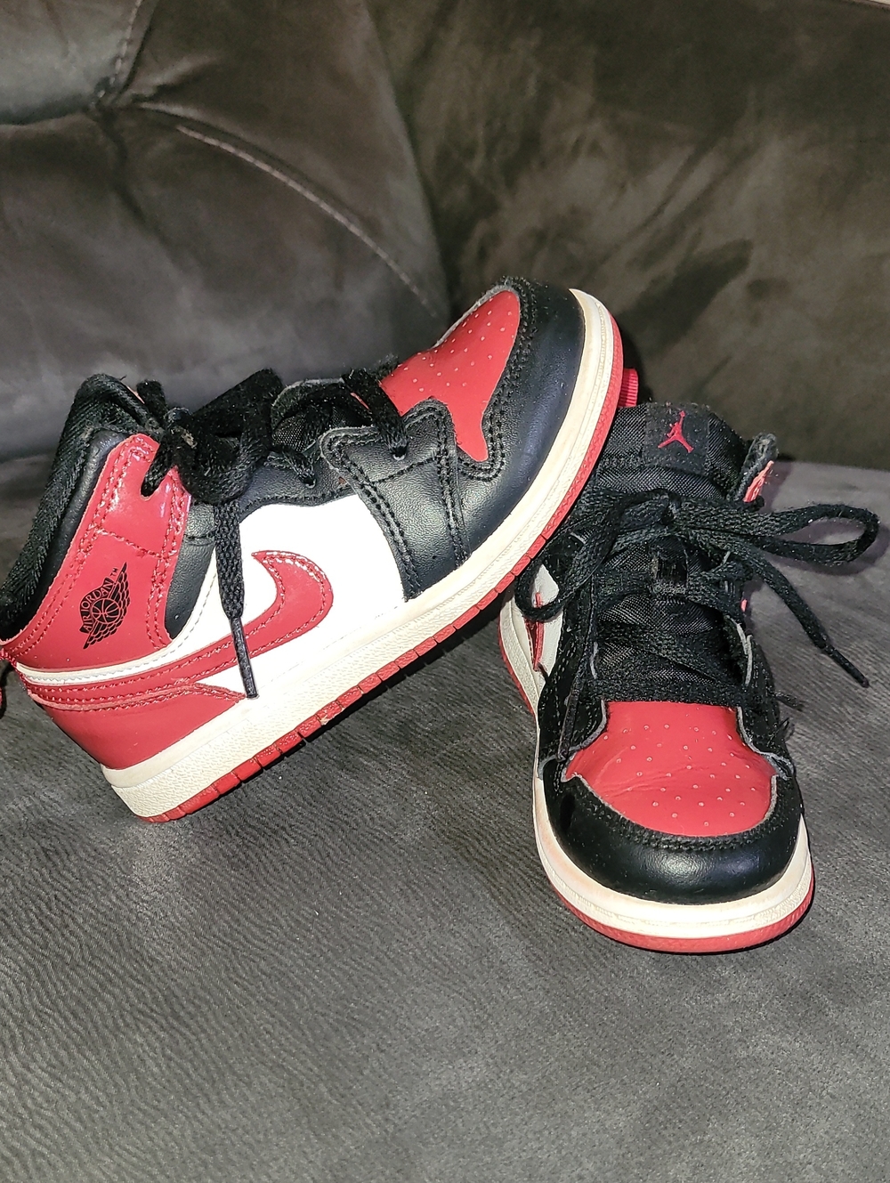 Jordan Kids' Red, Black & White High-Top Sneakers